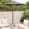 vidaXL Parasol de jardin Gris fonc&eacute; &Oslash; 270 x 260 cm Bambou