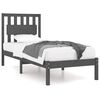 vidaXL Cadre de lit Gris Bois de pin massif 100x200 cm
