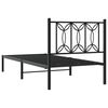 vidaXL Cadre de lit m&eacute;tal sans matelas avec t&ecirc;te de lit noir 90x200 cm