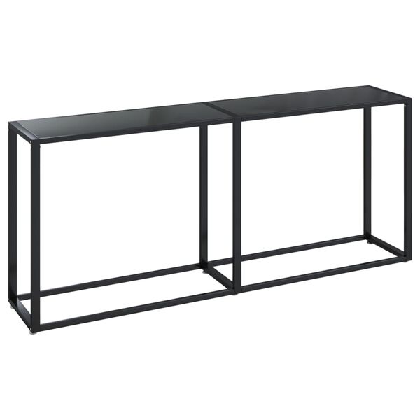 vidaXL Table console Noir 180x35x75,5 cm Verre tremp&eacute;