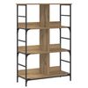 vidaXL &Eacute;tag&egrave;re 4 niveaux 78,5 x 33 x 117,5 cm m&eacute;tal PB Ch&ecirc;ne artisanal