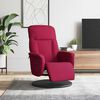 vidaXL Fauteuil inclinable avec repose-pied rouge bordeaux velours