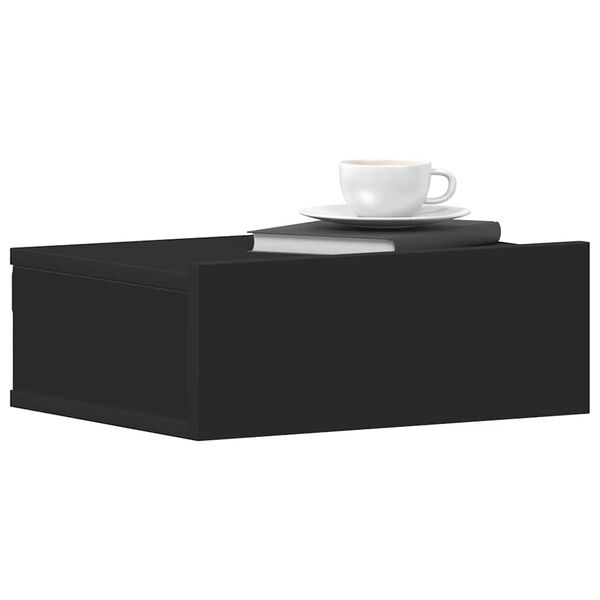 vidaXL Tables de chevet flottantes 2 pcs Noir 40x30x15 cm