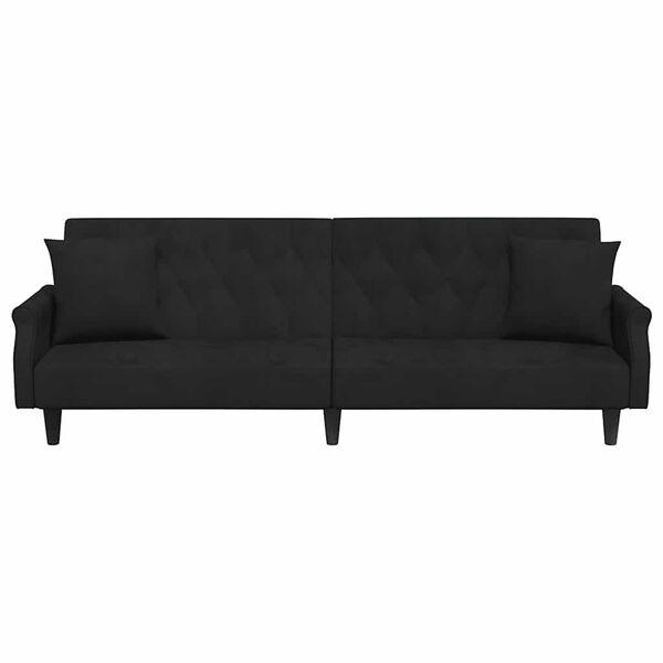 vidaXL Canap&eacute;-lit avec accoudoirs noir velours