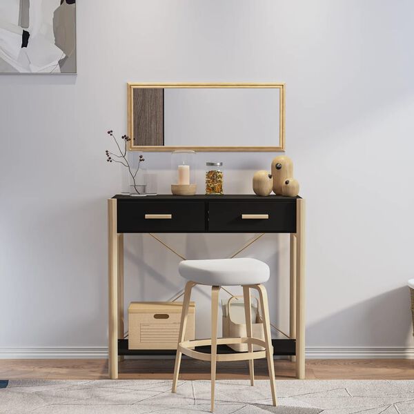 vidaXL Table console Noir 82x38x75 cm Bois d'ing&eacute;nierie