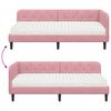 vidaXL Cadre de lit d'angle avec matelas Rose 90 x 200 cm Velours