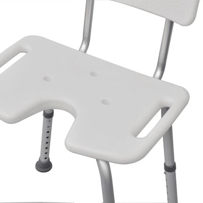 vidaXL Chaise de douche Aluminium Blanc