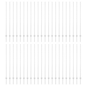 vidaXL Poteau de cl&ocirc;ture. 44 pcs Argent&eacute; 200 cm Acier