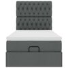 vidaXL Cadre de lit ottoman avec matelas gris fonc&eacute; 90x190 cm tissu