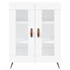 vidaXL Buffet haut Blanc 69,5x34x180 cm Bois d'ing&eacute;nierie