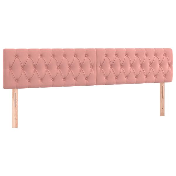 vidaXL Têtes de lit 2 pcs Rose 90x7x78/88 cm Velours