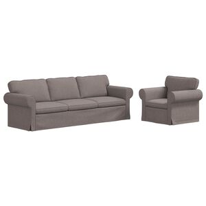 vidaXL Canap&eacute; 2 pcs Taupe