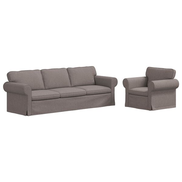 vidaXL Canap&eacute; 2 pcs Taupe