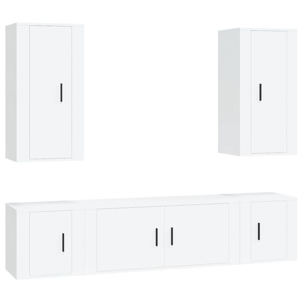 vidaXL Ensemble de meubles TV 5 pcs Blanc Bois d'ingénierie