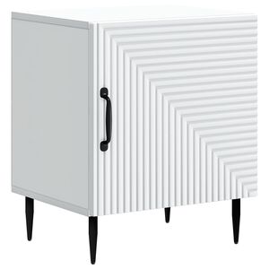 vidaXL Cabinet de chevet Blanc 43 x 34,5 x 50 cm Bois d'ing&eacute;nierie
