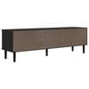 vidaXL Meuble TV SENJA aspect rotin noir 158x40x49cm bois massif pin