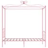 vidaXL Cadre de lit à baldaquin sans matelas rose métal 90x200 cm