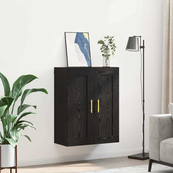 vidaXL Meuble mural Ch&ecirc;ne noir 69,5 x 34 x 90 cm Bois d'ing&eacute;nierie