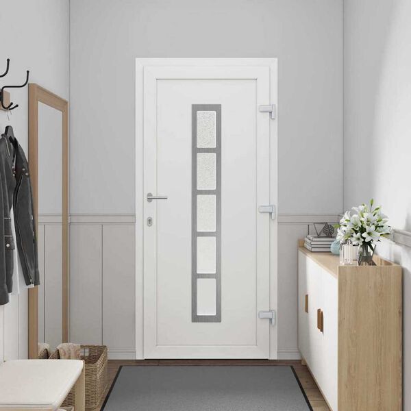 vidaXL Porte Frontale Blanc PVC