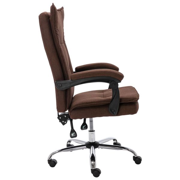 vidaXL Chaise de bureau Marron Tissu