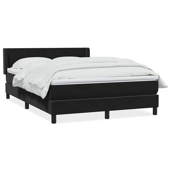 vidaXL Sommier &agrave; lattes de lit avec matelas noir 160x210 cm velours