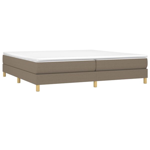vidaXL Sommier &agrave; lattes de lit avec matelas Taupe 200x200 cm Tissu