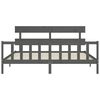vidaXL Cadre de lit sans matelas gris 200x200 cm bois massif de pin