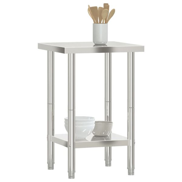 vidaXL Table de travail de cuisine 55x55x85 cm acier inoxydable