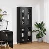 vidaXL Haut Armoire 2 pcs Ch&ecirc;ne noir Bois Agglom&eacute;r&eacute; et Verre