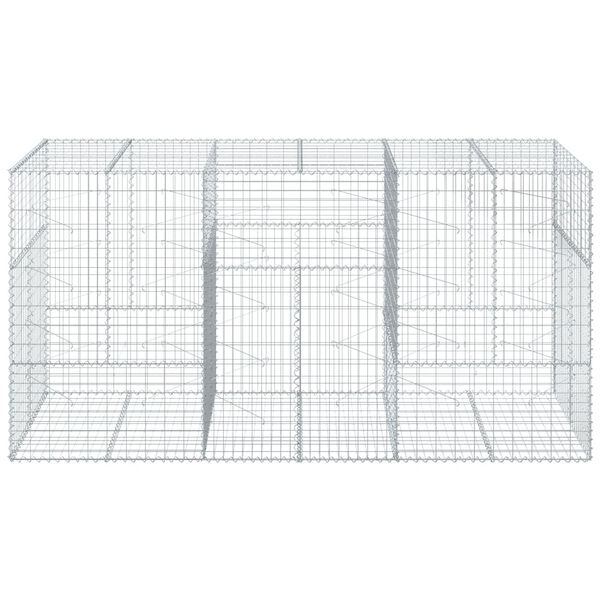 vidaXL Panier gabion avec couvercle 300x100x150 cm fer galvanisé
