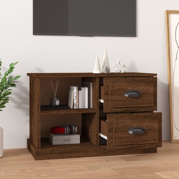 vidaXL Meuble TV ch&ecirc;ne marron 73x35,5x47,5 cm bois d'ing&eacute;nierie