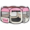 vidaXL Parc pliable pour chien avec sac de transport Rose 125x125x61cm