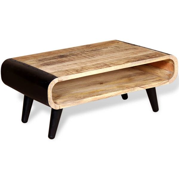 vidaXL Table basse Bois de manguier brut 90x55x39 cm