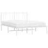 vidaXL Cadre de lit m&eacute;tal sans matelas et t&ecirc;te de lit blanc 135x190 cm