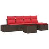 vidaXL Ensemble de canap&eacute; de jardin 6 pcs Marron polyrotin