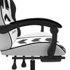 vidaXL Chaise de jeu pivotante et repose-pied Blanc et noir Similicuir