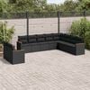 vidaXL Salon de jardin 10 pcs avec coussins noir r&eacute;sine tress&eacute;e