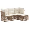 vidaXL Ensemble de canap&eacute; de jardin 4 pcs Beige polyrotin