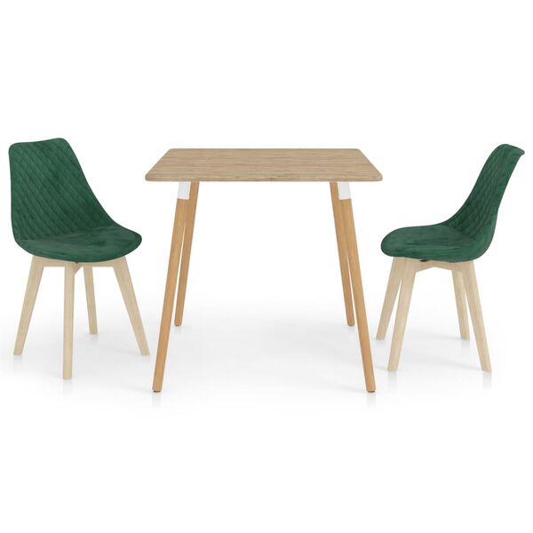 vidaXL Ensemble de salle à manger 3 pcs Vert foncé