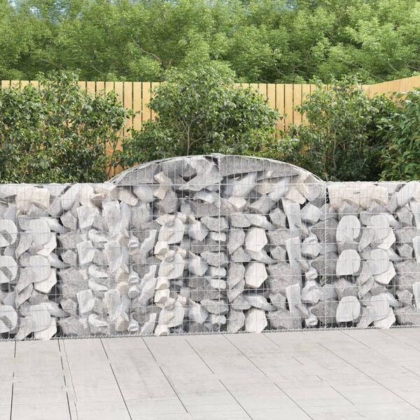 vidaXL Paniers &agrave; gabions arqu&eacute;s 6 pcs 300x30x100/120 cm fer galvanis&eacute;