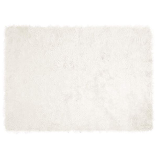 vidaXL Tapis en fausse Tafalla Blanc 120 x 170 cm Polyester