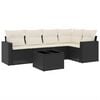 vidaXL Salon de jardin 6 pcs avec coussins noir r&eacute;sine tress&eacute;e