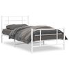 vidaXL Cadre de lit métal sans matelas et pied de lit blanc 107x203 cm