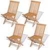 vidaXL Chaises pliables de jardin lot de 4 Bois de teck solide