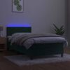 vidaXL Sommier &agrave; lattes de lit et matelas et LED Vert fonc&eacute; 90x200cm