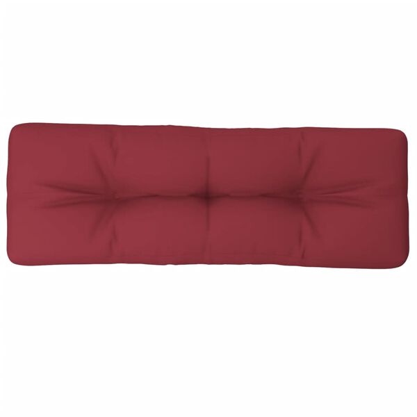 vidaXL Coussin de palette rouge bordeaux 120x40x12 cm tissu