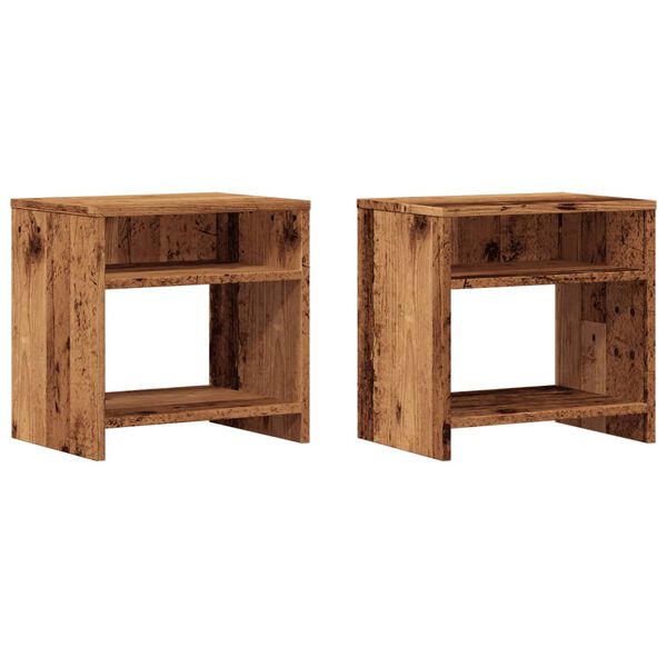 vidaXL Tables de chevet 2 pcs vieux bois 40x30x40 cm bois d'ing&eacute;nierie