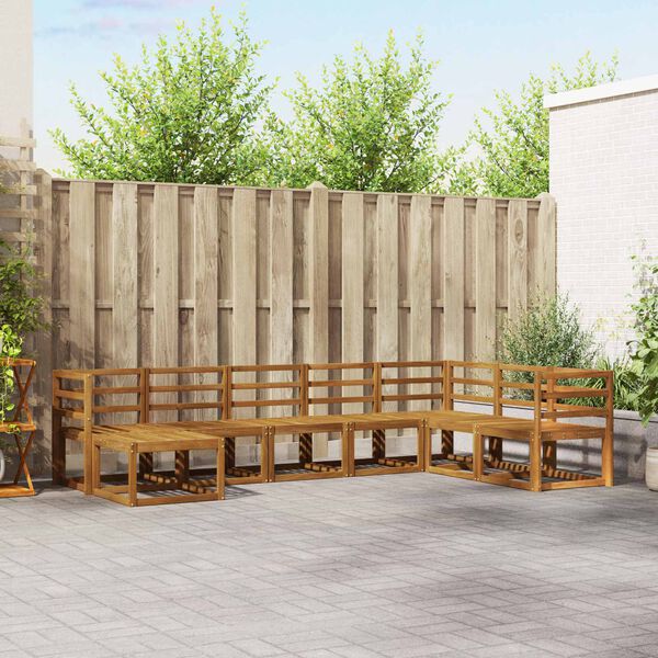 vidaXL Ensemble de canap&eacute;s d'ext&eacute;rieur 8 pcs Naturel et Anthracite