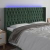 vidaXL T&ecirc;te de lit &agrave; LED Vert fonc&eacute; 183x16x118/128 cm Velours