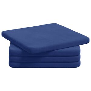 vidaXL Coussins de si&egrave;ge 4 pc Velours Bleu police 40 x 40 x 3 cm